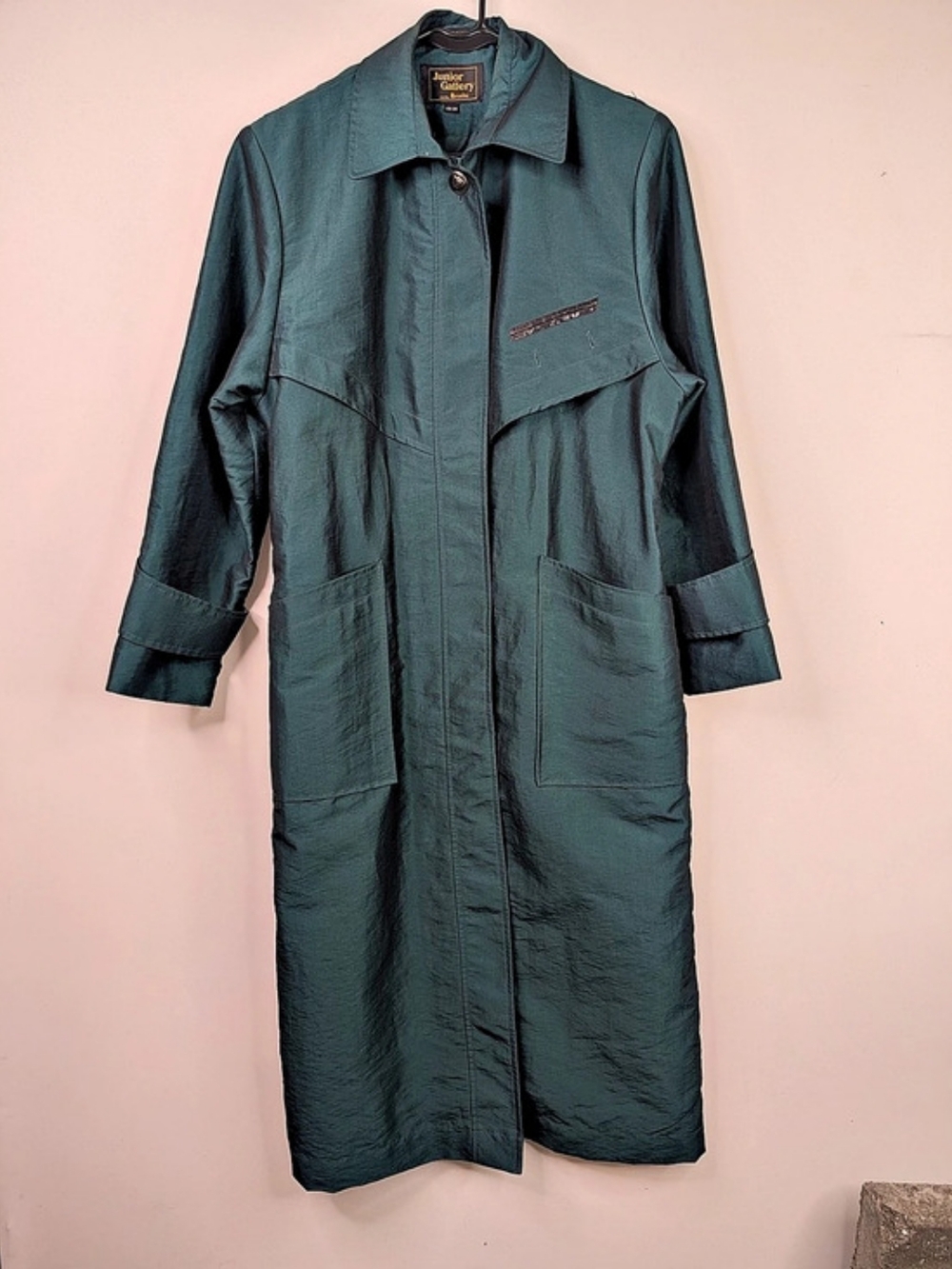 Vintage Junior Gallery Green Trenchcoat Size 13/14